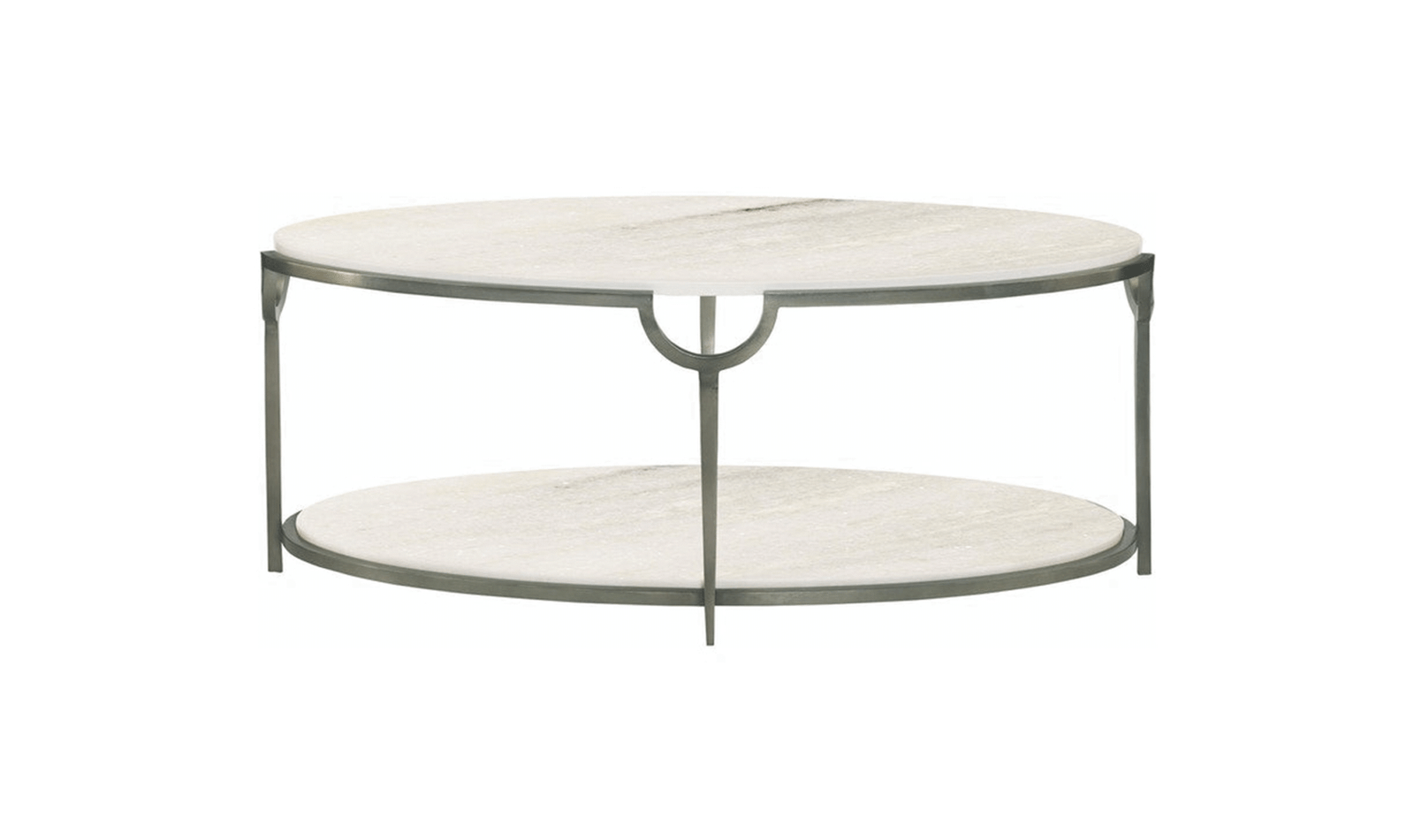 Bernhardt Morello Oval Marble Cocktail Table with Adjustable Glides - Image 2