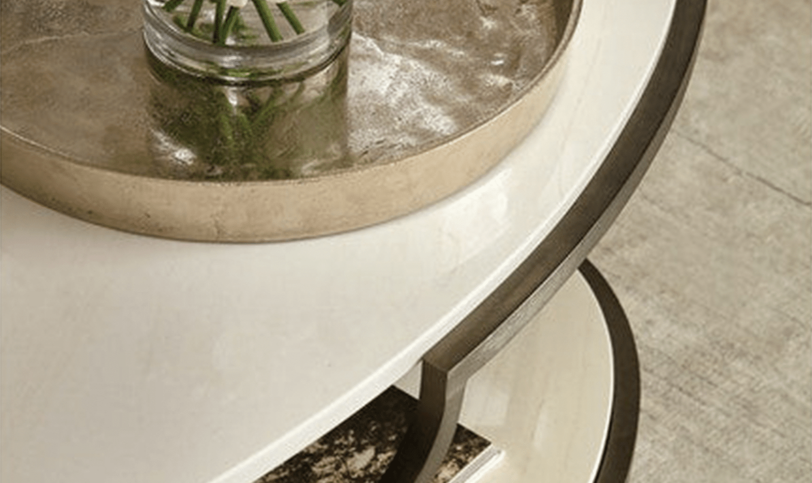 Bernhardt Morello Oval Marble Cocktail Table with Adjustable Glides - Image 5