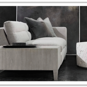 Bernhardt Athena Round Gray Cast Concrete Cocktail Table