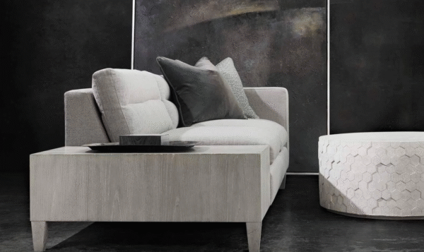 Bernhardt Athena Round Gray Cast Concrete Cocktail Table - Image 2