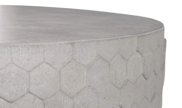 Bernhardt Athena Round Gray Cast Concrete Cocktail Table - Image 5