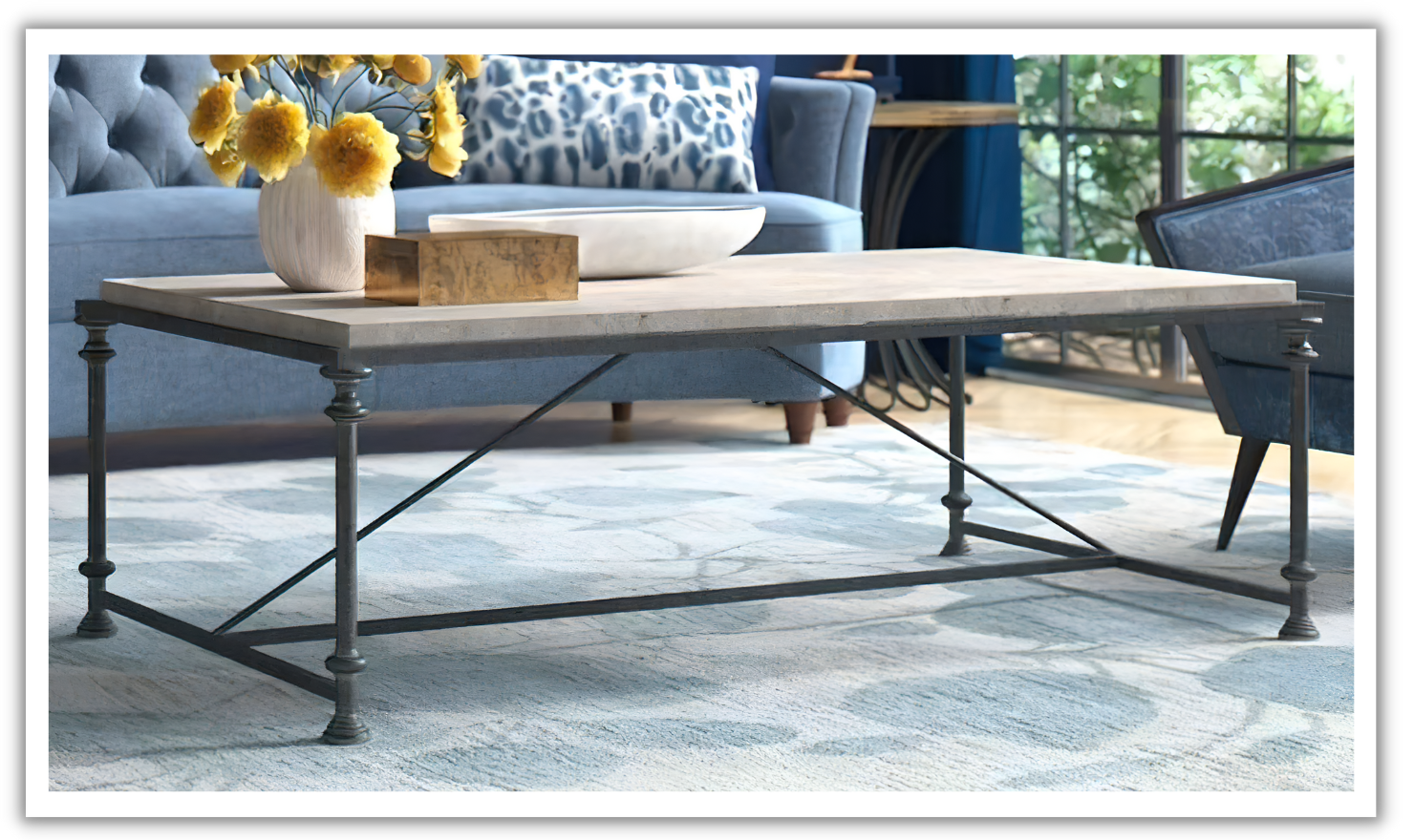 Bernhardt Galesbury Rectangle Cocktail Table with Adjustable Glides