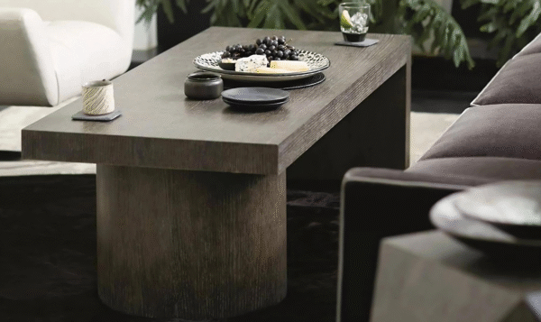 Bernhardt Linea Wooden Contemporary Cocktail Table with Pedestal Base - Image 3