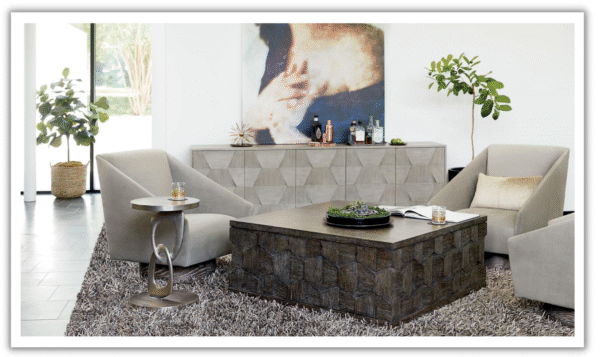 Bernhardt Linea Wooden Contemporary Cocktail Table with Pedestal Base