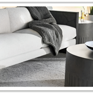 Bernhardt Miramar Round Concrete Cocktail Table with Adjustable Glides