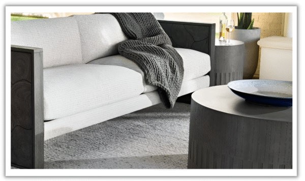 Bernhardt Miramar Round Concrete Cocktail Table with Adjustable Glides