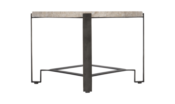 Bernhardt Sayers White Travertine Oval Stone Top Cocktail Table - Image 4