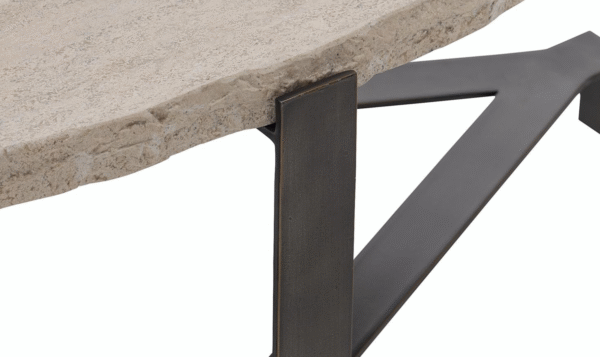 Bernhardt Sayers White Travertine Oval Stone Top Cocktail Table - Image 7