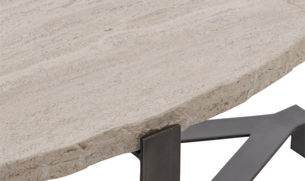 Bernhardt Sayers White Travertine Oval Stone Top Cocktail Table - Image 8