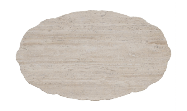 Bernhardt Sayers White Travertine Oval Stone Top Cocktail Table - Image 9