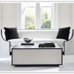 Bernhardt Silhouette Contemporary Square Wooden Cocktail Table in White