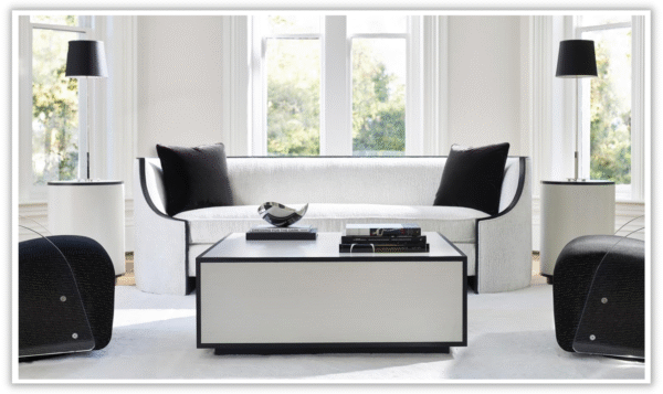Bernhardt Silhouette Contemporary Square Wooden Cocktail Table in White