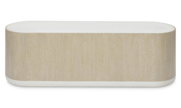 Bernhardt Solaria Wooden Cocktail Table with Chiseled Cast Resin Sides - Image 2