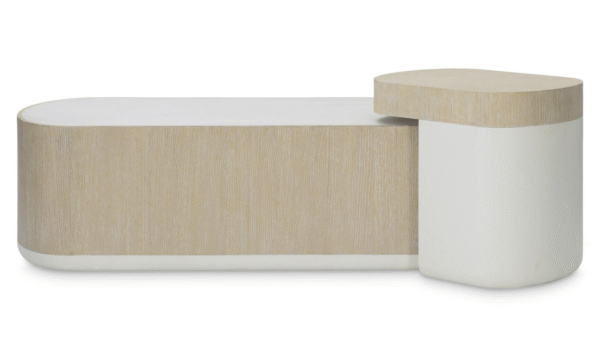 Bernhardt Solaria Wooden Cocktail Table with Chiseled Cast Resin Sides - Image 8