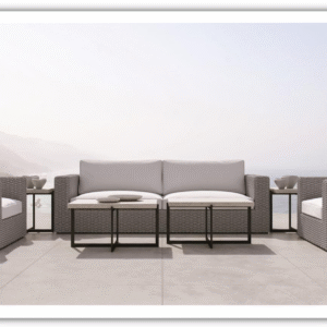 Bernhardt Stillwater Stone Top Cocktail Table With Stainless Steel Base