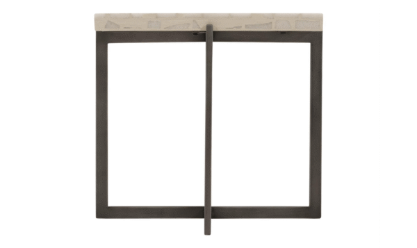 Bernhardt Stillwater Stone Top Cocktail Table With Stainless Steel Base - Image 8
