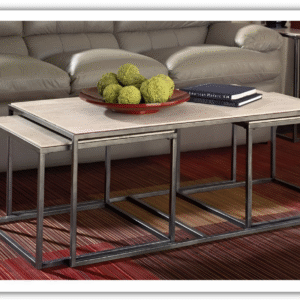 Hammary Modern Basics Rectangular Cocktail Table in Antique Silver Finish