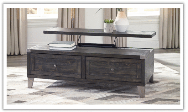 Modern Heritage Todoe Lift Top Cocktail Table in Dark Gray