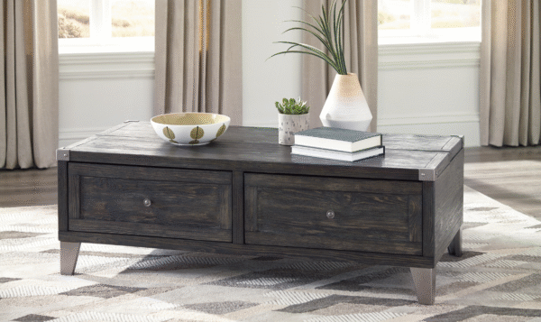 Modern Heritage Todoe Lift Top Cocktail Table in Dark Gray - Image 3