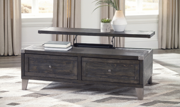 Modern Heritage Todoe Lift Top Cocktail Table in Dark Gray - Image 2