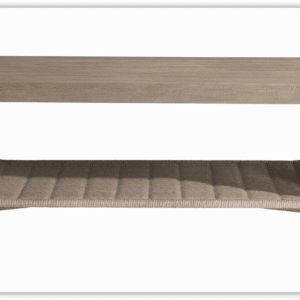 Bernhardt Santiago Brown Cocktail Table with U-shaped Shelf Woven Base