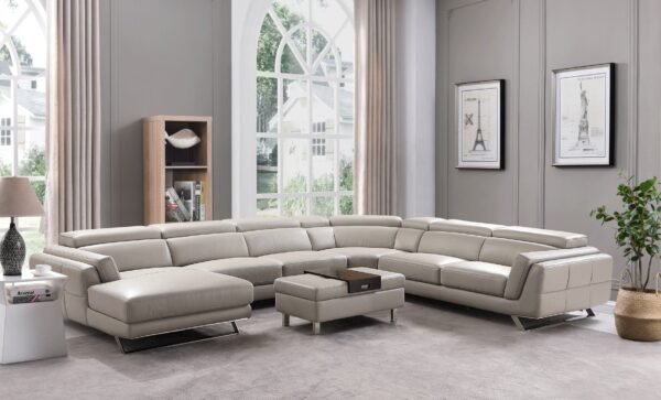 ESF Furniture Astrea Rectangular Coffee Table in Light Gray - Image 3