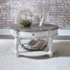 Liberty Magnolia Round Cocktail Table in Antique White Finish