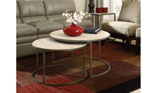 Hammary Modern Basics Round Cocktail Table with Marble Top - Image 2
