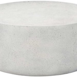 Bernhardt Sayle Round Cast Grey Concrete Cocktail Table